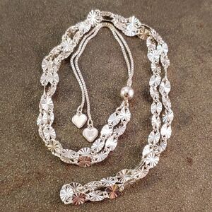 KA 1992 Italy Sterling Starburst Link Necklace